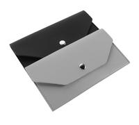 Gatuida Lot de 2 Portefeuilles Femme Compact en PU Porte-Monnaie Mini Fermeture à Bouton-Pression Pochettes Portefeuille Portables Noir et Gris Organisateur D’Argenté Pratique pour