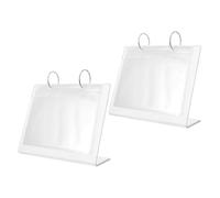 Gatuida Lot de 2 Présentoirs Acryliques Transparents pour Stickers Ongles 34 Cartes 6 Pouces Porte-Autocollants Bureau Nail Art Album Rangement Mini Cartes Photo Organisation Facile