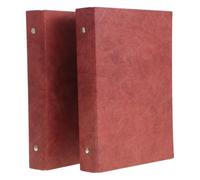 Gatuida Lot de 2 protège-documents A5 à 6 anneaux, marron | Carnet à couverture rigide rechargeable, accessoires pour gérer son budget, porte-documents