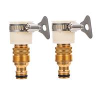 Gatuida Lot De 2 Raccords Rapides en Alliage D'aluminium Plaqué Cuivre pour Robinet D'irrigation Jardin, Connecteurs Universels 1/2, Anti-Fuite pour Système Micro-Irrigation Extérieur