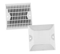 Gatuida Lot De 2 Réflecteurs Routiers en Aluminium Réfléchissant Double Face Blanc pour Allées Et Voies D’accès, Clous De Route en Fonte D'aluminium Relief Lumineux pour Sécurité Nocturne