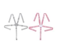 Gatuida Lot de 2 sangles pour siège de poussette - Harnais de sécurité à cinq points pour chaise haute bébé - Sangles réglables pour les repas et les voyages - Remplacement