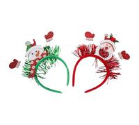 Gatuida Lot de 2 Serrage-Têtes de Noël avec Motifs Père Noël et Bonhomme de Neige Accessoires pour Cheveux en Guirlande Bandeaux Décoratifs Festifs et Photomatons Confortables et Légers