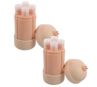 Gatuida Lot de 2 Set de Flacons de Voyage Souples en Silicone 60 Ml, Ensemble Étanche 4 Pièces pour Shampoing, Lotion, Gel - Rechargeable, Anti-fuite, Trousse de Toilette de