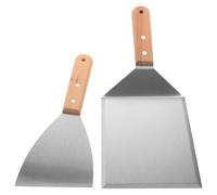 Gatuida Lot de 2 Spatules en Acier Inoxydable Résistantes pour Barbecue et Plaque de Cuisson Spatules Larges Multifonctions pour Griller Crêpes et Teppanyaki Ustensiles Cuisine Solide
