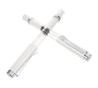Gatuida Lot de 2 Stylos Pinceaux Rechargeables à Piston Pointe Souple en Poils de Loup Blanc Perlé Stylo à Encre Chinoise pour Calligraphie Artistique et Dessin Précis