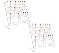 Gatuida Lot de 2 supports de séchage de laboratoire à 24 picots, | Support de séchage vertical en métal pour béchers, flacons et tubes à essai, avec panneau perforé (blanc).