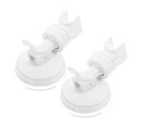 Gatuida Lot de 2 Supports Ventouse Réglables en Plastique Blanc Fixation sans Perçage pour Pommeau Support Mural Amovible Compatible Salle de Bain Verre et Carrelage Installation