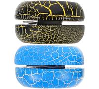 Gatuida Lot de 2 Yoyos en Bois à Motif Fissuré pour Garçon et Filles et Débutants, Mini Taille Portable, Jouet Yoyo Traditionnel, Activité Plein Air, Coordination Œil-Main, Bleu et Noir