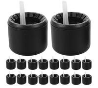 Gatuida Lot de 20 Bouchons Compte-Gouttes Noirs Mats 18 Dents, Plastique Anti-vol Hermétiques Embout Long 1.0 Cm, Bouchons de Flacon pour Huiles Essentielles, Cosmétiques et Usage