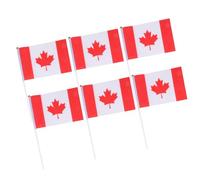 Gatuida Lot de 20 Drapeaux Canadiens à Main Légers et Lavables en Polyester et Plastique, pour Festival ou Inauguration