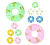 Gatuida Lot de 20 Mini Bouées de Natation Décoratives Multicolores, Accessoires Miniatures pour Maison de Poupée, Ornements Polyvalents pour Décoration et Photographie, Jouets Bain