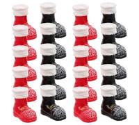 Gatuida Lot de 20 Mini-Chaussures de Père Noël : Mini-Bottes de Père Noël pour la décoration d'une Maison de poupée, projets de Bricolage, Bottes pour Les fêtes de et Les centres de Table.