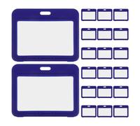 Gatuida Lot de 20 porte-badges horizontaux en plastique rigide avec | Porte-badge de conférence 4 x 3,2 pouces, porte-badge horizontal, pochette pour carte de contrôle d'accès, double face