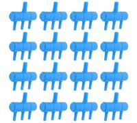 Gatuida Lot de 20 Répartiteurs de Pompe à Air Aqua 3 Sorties 8mm vers 4mm Plastique Bleu Vanne de Contrôle du Flux d'air pour Aqua Distributeur D'oxygène Accessoires Pompe Air