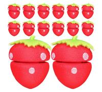 Gatuida Lot de 24 bigoudis en éponge rouge fraise pour cheveux de nuit - Boucles flexibles pour cheveux longs et courts - Outils de coiffure pour femmes et filles