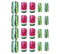 Gatuida Lot de 24 faux ongles à coller, motif pastèque d'été | Capsules de manucure à motifs de fruits, style français, couverture complète, accessoires pour manucure artificielle, pour