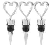 Gatuida Lot de 3 Bouchons de Bouteille de Vin en Métal de Cœur Réutilisables et Hermétiques Compatibles Plupart des Bouteilles Présent Mariage Original et Pratique