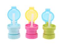 Gatuida Lot de 3 bouchons de rechange anti-fuite pour bouteille d'eau, en silicone, pour l'entraînement, les voyages et l'école, couleurs assorties