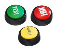 Gatuida Lot de 3 Boutons Sonores Yes No Maybe, Électronique Réactif en Plastique Solide, Format Compact, Accessoires Amusants pour Fêtes et Jeux de Société, Présent Ludique et Interactif
