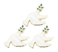 Gatuida Lot de 3 Broches Oiseau la Paix en Métal, Épingles de Poitrine Élégantes Rameau D'olivier, Accessoires Femme et Fille pour Vêtements, Paquet et Fêtes, Décoration Polyvalente