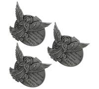 Gatuida Lot de 3 Clips de Pare-Soleil Ange Gardien en Métal Argenté Breloques Sécurité Conducteur Universelles Accessoires Voiture Inspirants pour Voyage Parents et Adolescents