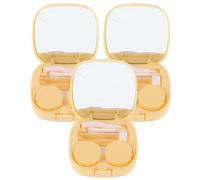 Gatuida Lot de 3 Étuis à Lentilles de Contact Mignons en Plastique Solide, Compact et Étanche, Applicateur Intégré, pour Voyage, Rangement Sécurisé et Nettoyage Facile,