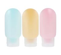 Gatuida Lot de 3 Flacons de Shampoing Souples 60 Ml en Plastique Couleur Macaron, Anti-fuite, pour Produits de Toilette de Voyage, Adaptés aux Soins Personnels, Emballage Pratique