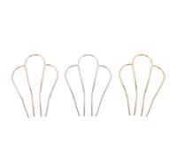 Gatuida Lot de 3 peignes à cheveux en métal en forme de U, fourchettes françaises, outil de coiffure minimaliste pour femmes, fête de mariage