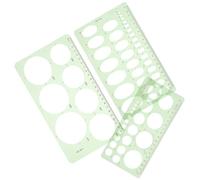 Gatuida Lot de 3 Pochoirs de Formes Géométriques en Plastique Transparent Gabarits de Cercles et Ellipse à 45° Règle Multifonction pour Dessin Technique Fournitures Scolaires et