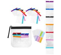 Gatuida Lot de 39 Set de Sachets Plastiques Transparents Refermables Étiquette Vierge Mini Sachets pour Pilules et Compléments Alimentaires Pochette Portable Polyvalente pour Voyage et