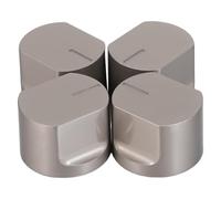 Gatuida Lot de 4 boutons de commande de rechange pour cuisinière à gaz, poignées de brûleur argentées, compatibles avec plaque de cuisson, four et gril, pour un diamètre d'axe de 6 mm.