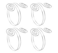 Gatuida Lot de 4 Bracelets Manchettes Punk en Métal Argenté Spirale Ajustable et Ouverte Manchette de Bras Haute pour Femme Bijou Rock et Gothique pour Festival et Tenue Bohème