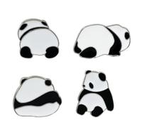 Gatuida Lot de 4 Broches Panda pour Femme Badges Créatifs en Alliage Accessoire de Mode Soi-Même Décoration de Vêtements Pin’S pour Pull Présent Original