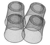 Gatuida Lot De 4 Cages à Plantes en Fer Noires pour Jardin, Protection Végétale Réutilisable, Filet Maille Ventilé, Couvre-semences pour Semis Légumes Et Fruits, Accessoire Robuste Et Léger