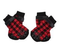 Gatuida Lot de 4 Chaussettes Chaudes Antidérapantes pour Animaux de Compagnie Motif Noël en Coton Taille S Protection des Pattes pour Chiens D’Intérieur Chaussettes Confortables et