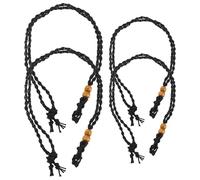 Gatuida Lot de 4 Cordons Tressés Ajustables Noirs pour Collier Supports Filet en Maille Robuste pour Pierres Naturelles Tailles Grandes 40-45 CM et Moyennes 30-35 CM Accessoires pour