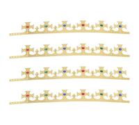 Gatuida Lot de 4 Couronnes de Costume Prince Roi Dorées, Accessoires Cosplay Hommes, Taille Unique, Légères et Stables, pour Fêtes D’anniversaire et Déguisements Royaux