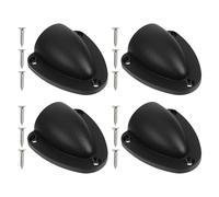 Gatuida Lot de 4 Grands Caches-câbles D'aération Marins en Nylon Noir avec Vis, Couvercles Étanches de Coquille pour Ventilation et Protection des Gaines de Câble de Bateau, Adaptés