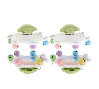 Gatuida Lot de 4 Jouets rotatifs pour perroquets - à mâcher avec clochettes pour perruches et calopsittes - Rotatif interactif pour Oiseaux, Jeu d'intelligence et d'enrichissement