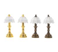 Gatuida Lot de 4 Lampes de Table Miniatures pour Maison de poupée, échelle 1:12, Mini-Lampes en Plastique pour la décoration de Votre Bureau, bibliothèque ou Autre pièce à Vivre.
