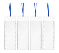 Gatuida Lot de 4 loupes marque-pages pour la lecture, idéales pour les seniors et les personnes âgées. Loupe grossissante x3 avec règle de 15 cm (6 pouces), feuille optique haute clarté de 18,8 x