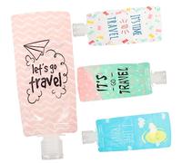 Gatuida Lot De 4 Paquet De Voyage Rechargeables 100ml Paquet Compressibles Anti-fuite En Plastique Multicolore Pour Cosmétiques Et Lotions, Usage Familial Et Voyage, Kit Hygiène Portable