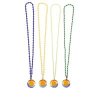 Gatuida Lot de 4 Pendentifs en Perles de Verre Bouddhistes Amulettes Classiques 6 Mots Sacrés Couleurs Vert Bleu Jade Jaune Collier Bouddhiste pour Culte et Rituels
