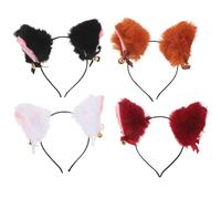 Gatuida Lot de 4 -têtes en fourrure de renard et de chat pour Halloween, déguisement, déguisement, fête, pour filles, adultes et garçons