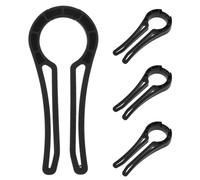 Gatuida Lot de 4 verrous de sécurité pour boutons de four - Protection enfant pour cuisinières à gaz et électriques - Protections noires pour boutons de façade de cuisinière - Accessoires de