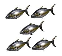 Gatuida Lot de 5 Ballons Aluminium Gonflables de Thon Réaliste Décorations pour Fête Thème de L'Océan Anniversaire Plage ou Pêche Couleur Vive Réutilisables et Légers