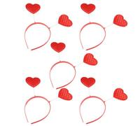 Gatuida Lot de 5 Bandeaux Antidérapants Rouges de Cœur Accessoires Cheveux Élastiques Saint-Valentin Nouvel An Décorations Coiffure Festives Légères et Confortables