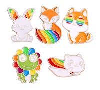 Gatuida Lot de 5 Broches à Épingle de Col Animaux Fantaisie, Alliage Coloré, Broches Décoratives pour Femme, Accessoires Mode pour Vêtements et Paquet, Taille Compacte Style Aléatoire