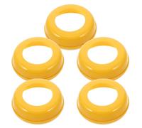 Gatuida Lot de 5 Colliers de Biberon Jaunes en Pp Réutilisables, Anneaux de Remplacement Solide pour Bouteilles à Large Ouverture, Accessoires Pratiques pour Alimentation Bébé